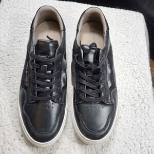 AllSaints Regan low-top black leather sneakers mens size 12